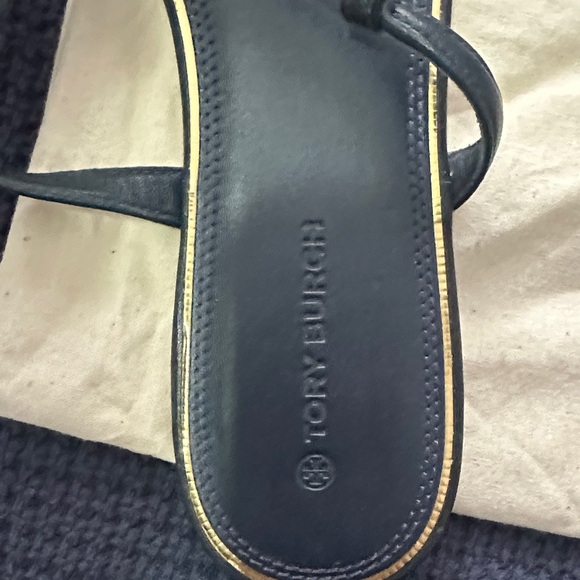 Tory Burch Navy and Gold Sandals - Picture 5 of 5